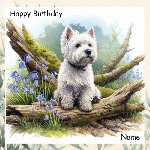 Personalised westie greeting - westie,