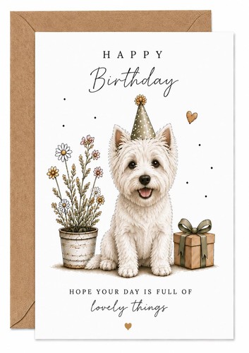 Westie birthday card west - westie,