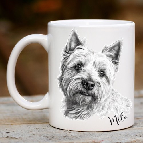 Personalised pet dog mug - personalised, white